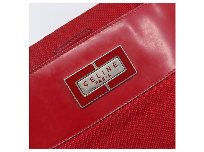Céline Borsa a mano CELINE Canvas Red Silver Auth bs37258 Argento Rosso - vista 18