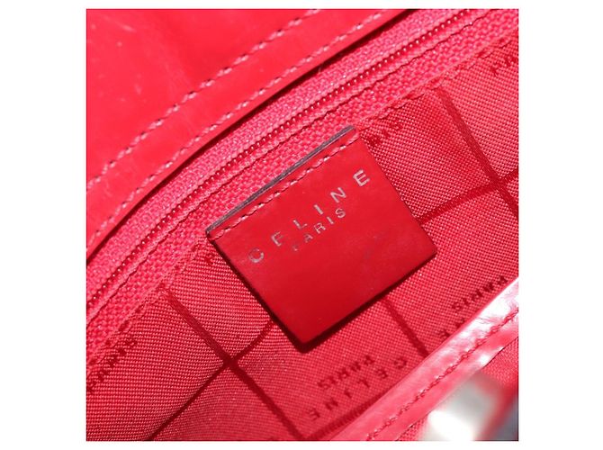 Céline Borsa a mano CELINE Canvas Red Silver Auth bs37258 Argento Rosso - vista 19