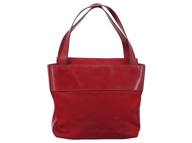 Céline Borsa a mano CELINE Canvas Red Silver Auth bs37258 Argento Rosso - vista 2