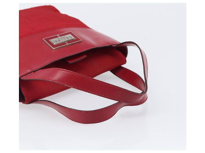 Céline Borsa a mano CELINE Canvas Red Silver Auth bs37258 Argento Rosso - vista 7