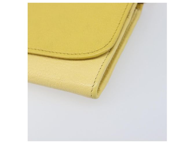 Miu Miu Portafoglio a Catena Borsa a Tracolla Pelle Yellow Gold Auth 204839A D'oro Giallo - vista 15