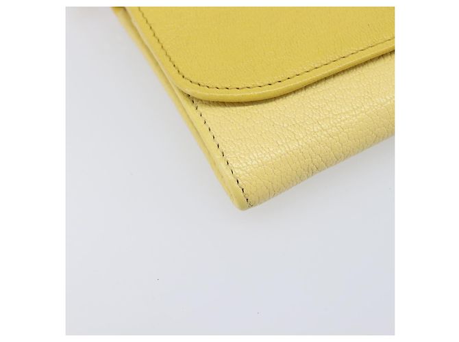 Miu Miu Portafoglio a Catena Borsa a Tracolla Pelle Yellow Gold Auth 204839A D'oro Giallo - vista 16