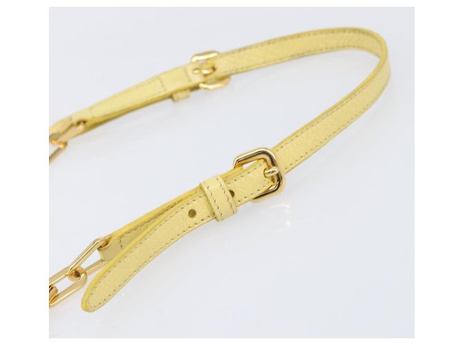 Miu Miu Portafoglio a Catena Borsa a Tracolla Pelle Yellow Gold Auth 204839A D'oro Giallo - vista 9