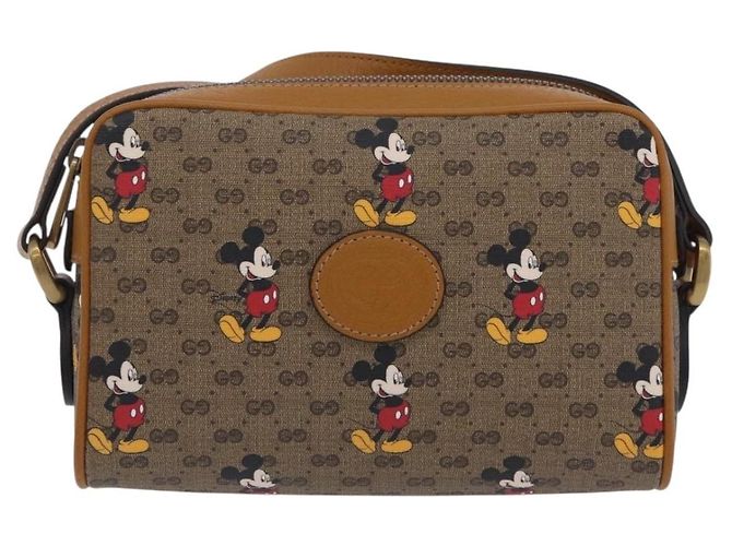 Borsa GUCCI Micro GG Supreme Collaborazione Disney PVC Outlet 602536 Auth 204739M Beige D'oro - vista 13