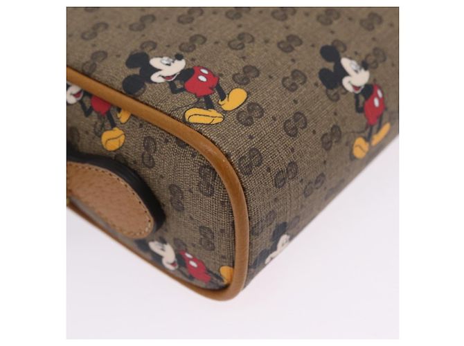 Borsa GUCCI Micro GG Supreme Collaborazione Disney PVC Outlet 602536 Auth 204739M Beige D'oro - vista 16
