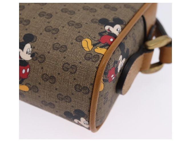 Borsa GUCCI Micro GG Supreme Collaborazione Disney PVC Outlet 602536 Auth 204739M Beige D'oro - vista 17