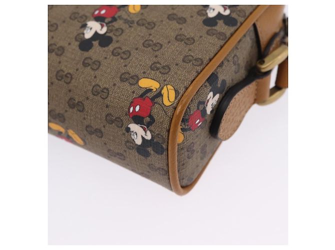 Borsa GUCCI Micro GG Supreme Collaborazione Disney PVC Outlet 602536 Auth 204739M Beige D'oro - vista 19