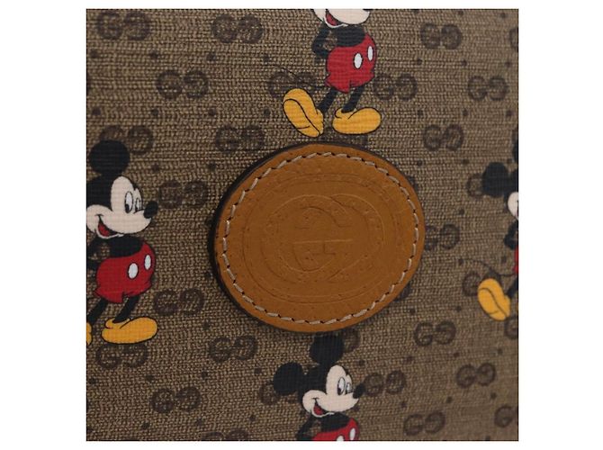 Borsa GUCCI Micro GG Supreme Collaborazione Disney PVC Outlet 602536 Auth 204739M Beige D'oro - vista 21