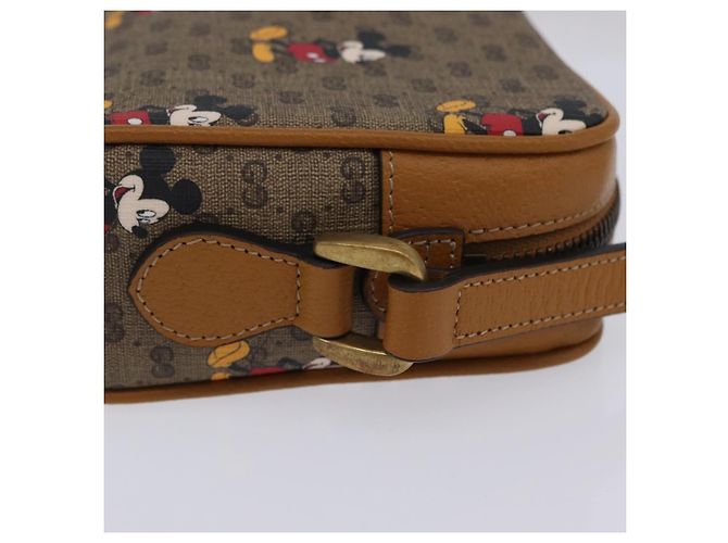 Borsa GUCCI Micro GG Supreme Collaborazione Disney PVC Outlet 602536 Auth 204739M Beige D'oro - vista 4