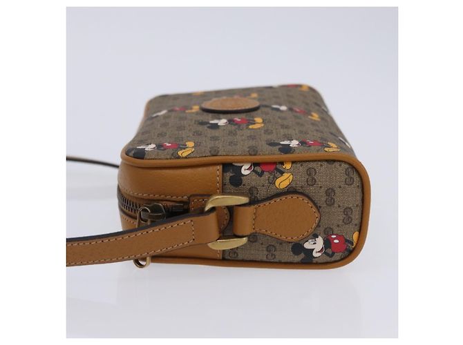 Borsa GUCCI Micro GG Supreme Collaborazione Disney PVC Outlet 602536 Auth 204739M Beige D'oro - vista 5