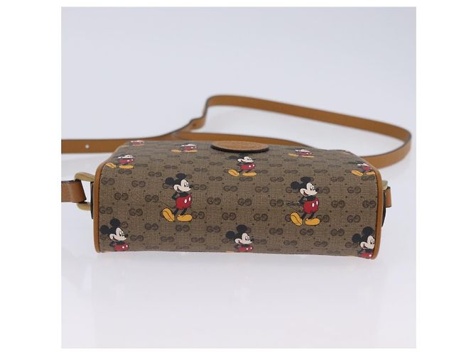 Borsa GUCCI Micro GG Supreme Collaborazione Disney PVC Outlet 602536 Auth 204739M Beige D'oro - vista 6