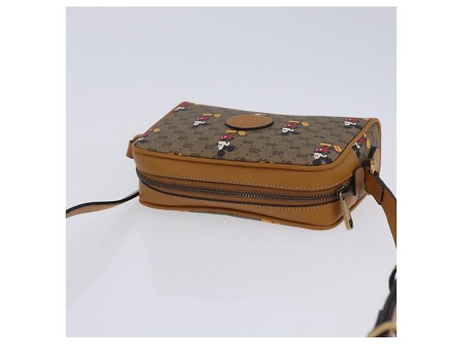 Borsa GUCCI Micro GG Supreme Collaborazione Disney PVC Outlet 602536 Auth 204739M Beige D'oro - vista 7