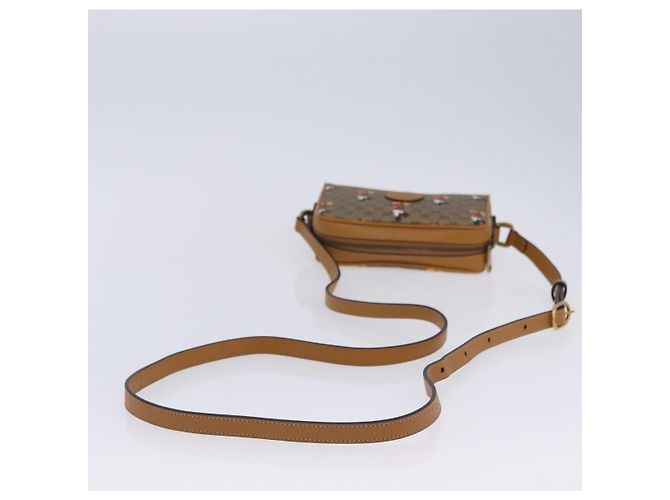 Borsa GUCCI Micro GG Supreme Collaborazione Disney PVC Outlet 602536 Auth 204739M Beige D'oro - vista 8