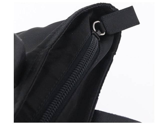 PRADA Tote Bag Nylon Black Silver Auth 201245A Silvery - view 10
