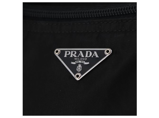 PRADA Tote Bag Nylon Black Silver Auth 201245A Silvery - view 17
