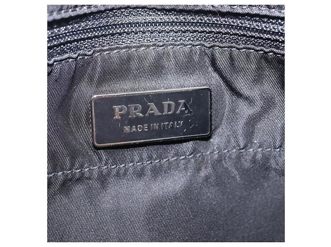 PRADA Tote Bag Nylon Black Silver Auth 201245A Silvery - view 18