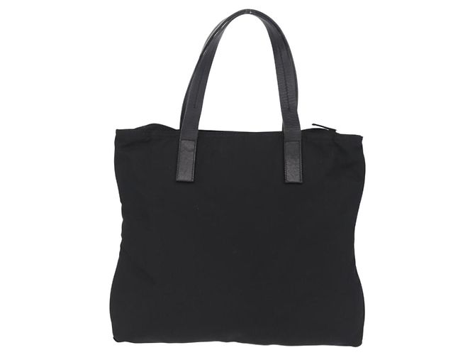 PRADA Tote Bag Nylon Black Silver Auth 201245A Silvery - view 2