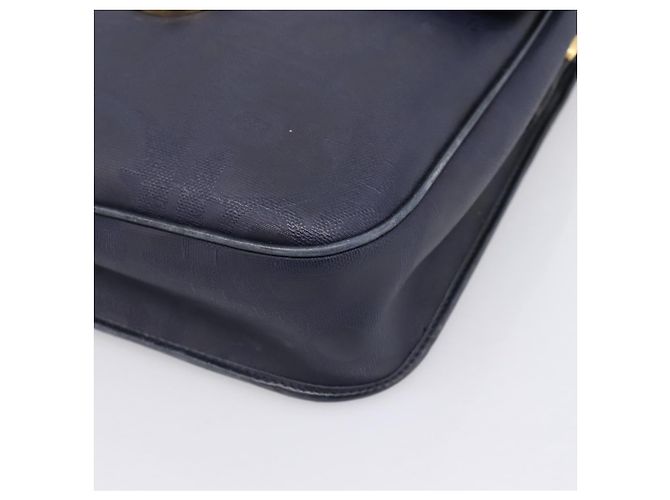 Borsa a tracolla Christian Dior Trotter Canvas PVC Navy Gold Auth ep16126 D'oro Blu navy - vista 14