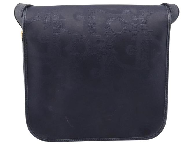 Borsa a tracolla Christian Dior Trotter Canvas PVC Navy Gold Auth ep16126 D'oro Blu navy - vista 2