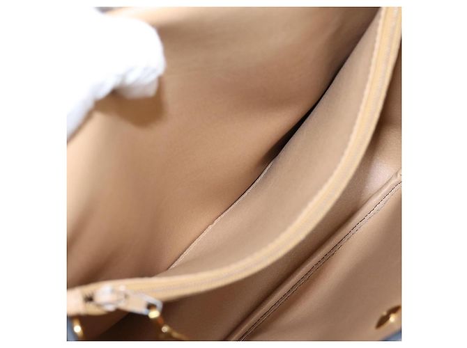 Borsa a tracolla Christian Dior Trotter Canvas PVC Navy Gold Auth ep16126 D'oro Blu navy - vista 22
