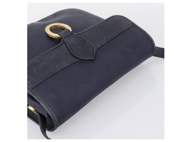 Borsa a tracolla Christian Dior Trotter Canvas PVC Navy Gold Auth ep16126 D'oro Blu navy - vista 6