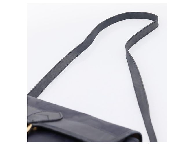 Borsa a tracolla Christian Dior Trotter Canvas PVC Navy Gold Auth ep16126 D'oro Blu navy - vista 8