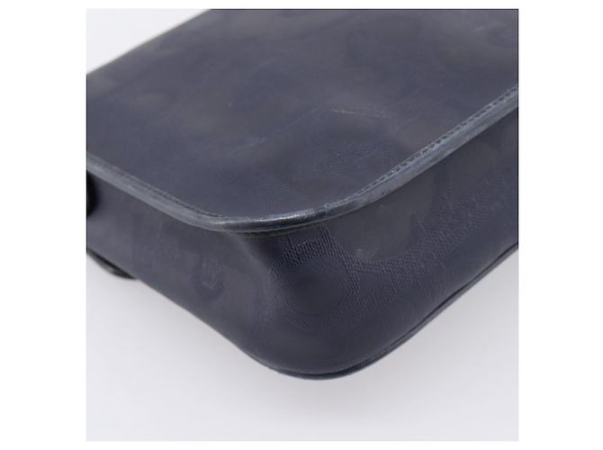 Borsa a tracolla Christian Dior Trotter Canvas PVC Navy Gold Auth ep16126 D'oro Blu navy - vista 9