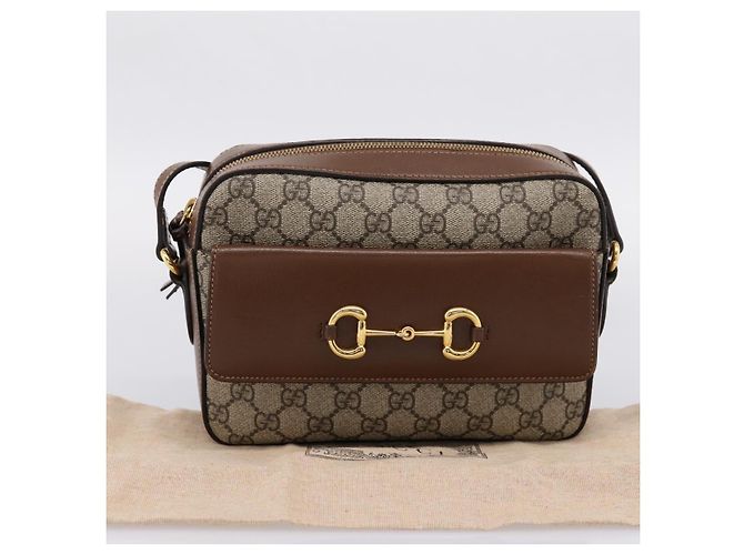 Borsa a Tracolla GUCCI GG Supreme PVC Beige Tono Oro 645454 Auth mr2966V - vista 12