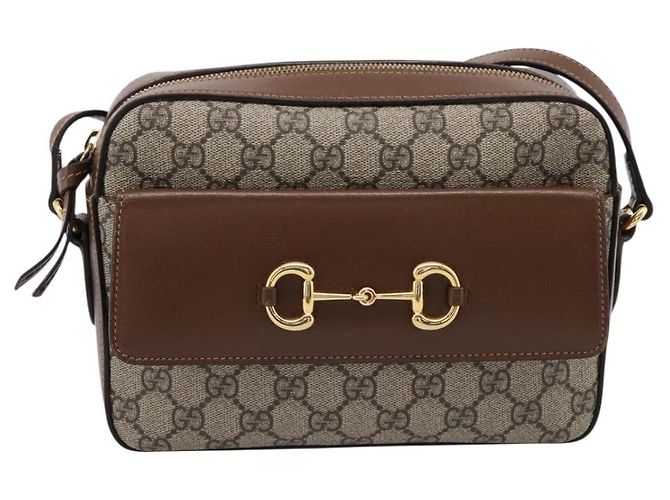 Borsa a Tracolla GUCCI GG Supreme PVC Beige Tono Oro 645454 Auth mr2966V - vista 13