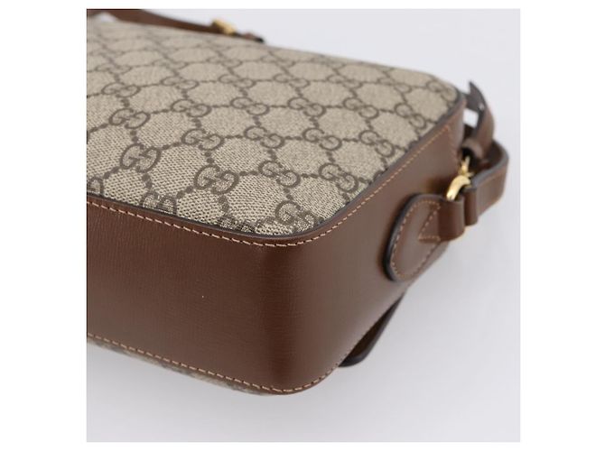 Borsa a Tracolla GUCCI GG Supreme PVC Beige Tono Oro 645454 Auth mr2966V - vista 16