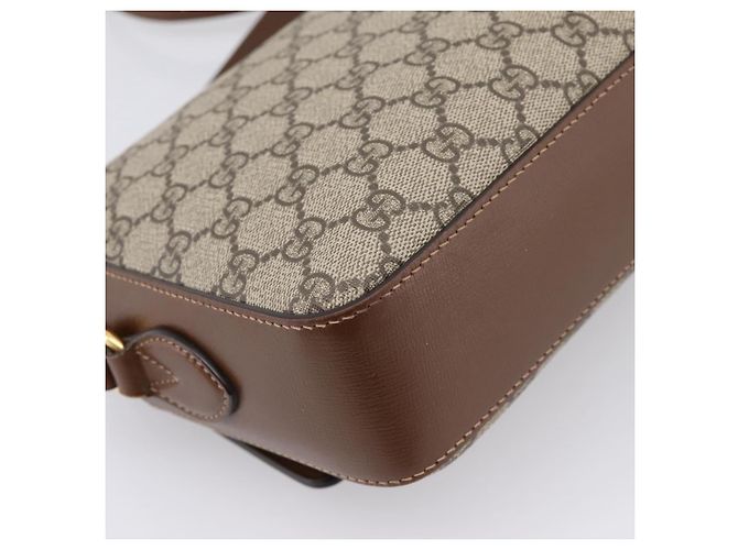 Borsa a Tracolla GUCCI GG Supreme PVC Beige Tono Oro 645454 Auth mr2966V - vista 17