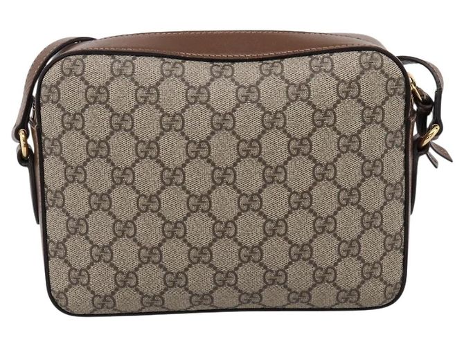 Borsa a Tracolla GUCCI GG Supreme PVC Beige Tono Oro 645454 Auth mr2966V - vista 2