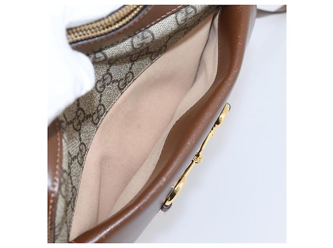 Borsa a Tracolla GUCCI GG Supreme PVC Beige Tono Oro 645454 Auth mr2966V - vista 25