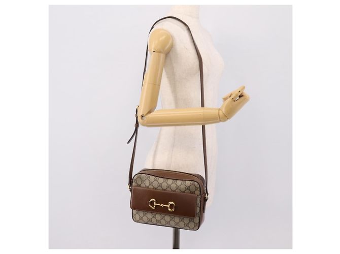 Borsa a Tracolla GUCCI GG Supreme PVC Beige Tono Oro 645454 Auth mr2966V - vista 26
