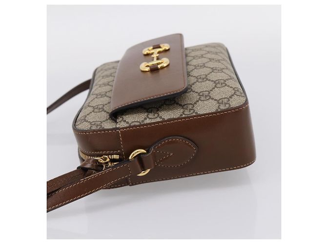 Borsa a Tracolla GUCCI GG Supreme PVC Beige Tono Oro 645454 Auth mr2966V - vista 3