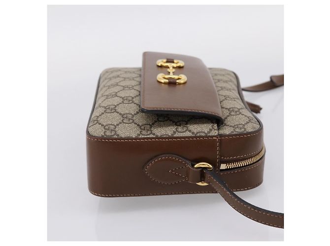 Borsa a Tracolla GUCCI GG Supreme PVC Beige Tono Oro 645454 Auth mr2966V - vista 4