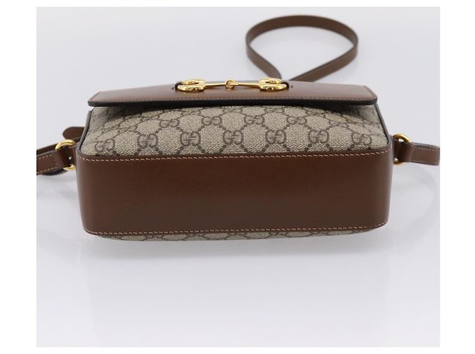 Borsa a Tracolla GUCCI GG Supreme PVC Beige Tono Oro 645454 Auth mr2966V - vista 5