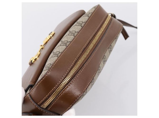 Borsa a Tracolla GUCCI GG Supreme PVC Beige Tono Oro 645454 Auth mr2966V - vista 6
