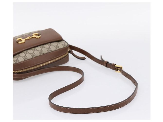 Borsa a Tracolla GUCCI GG Supreme PVC Beige Tono Oro 645454 Auth mr2966V - vista 7