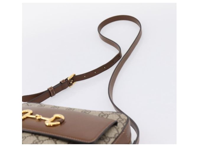Borsa a Tracolla GUCCI GG Supreme PVC Beige Tono Oro 645454 Auth mr2966V - vista 8