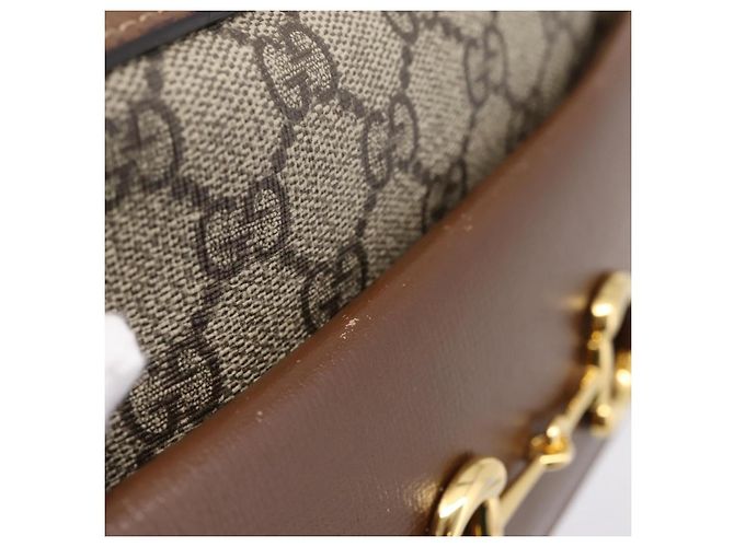Borsa a Tracolla GUCCI GG Supreme PVC Beige Tono Oro 645454 Auth mr2966V - vista 9