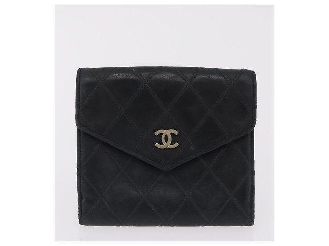 Portafoglio CHANEL in pelle Set di 3 Nero Rosso Blu Navy CC Auth bs37285 - vista 2