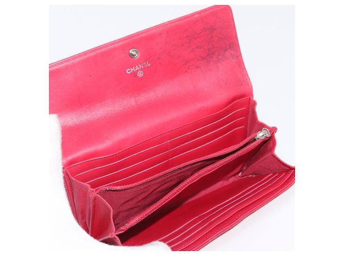 Portafoglio CHANEL in pelle Set di 3 Nero Rosso Blu Navy CC Auth bs37285 - vista 24