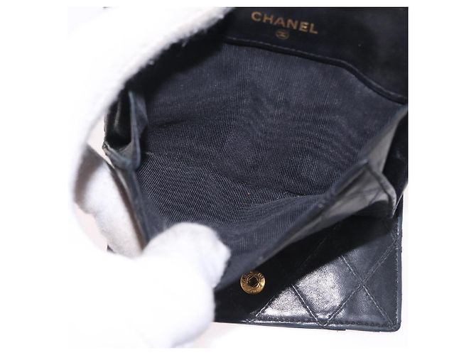 Portafoglio CHANEL in pelle Set di 3 Nero Rosso Blu Navy CC Auth bs37285 - vista 9