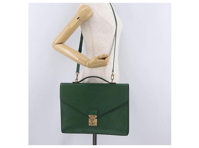 LOUIS VUITTON Epi Serviette Conseiller Briefcase Green M54424 LV Auth 203837 Verde - vista 38