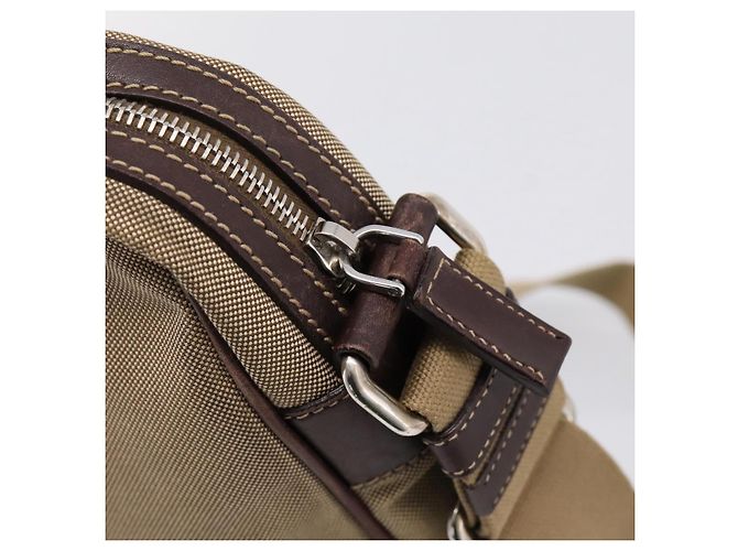 PRADA Shoulder Bag Canvas Brown Silver Auth mr2938 Silvery - view 10