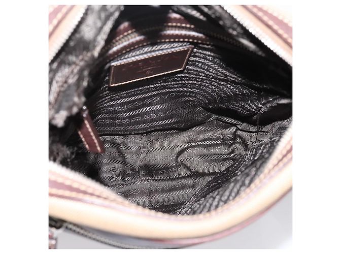 PRADA Shoulder Bag Canvas Brown Silver Auth mr2938 Silvery - view 11