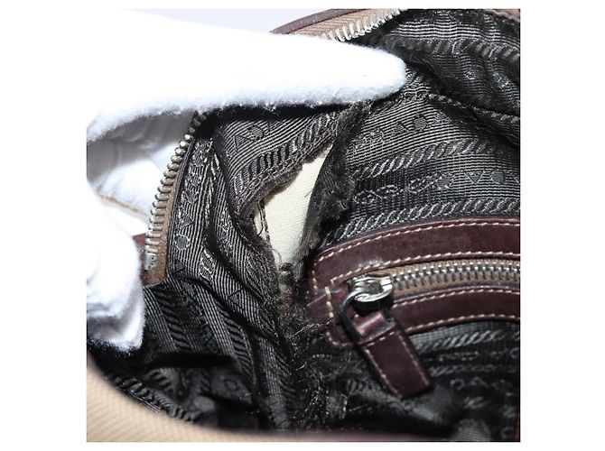 PRADA Shoulder Bag Canvas Brown Silver Auth mr2938 Silvery - view 20