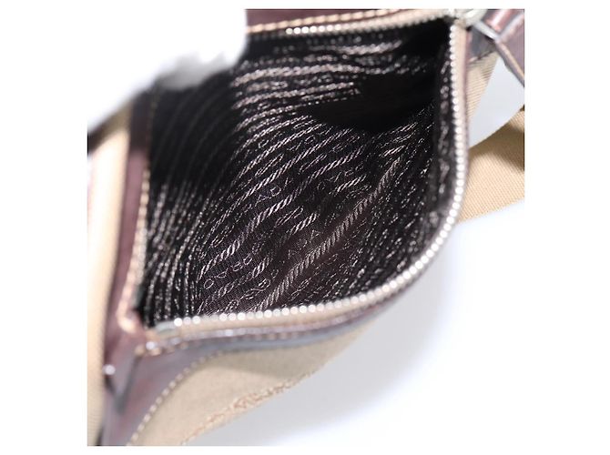PRADA Shoulder Bag Canvas Brown Silver Auth mr2938 Silvery - view 23