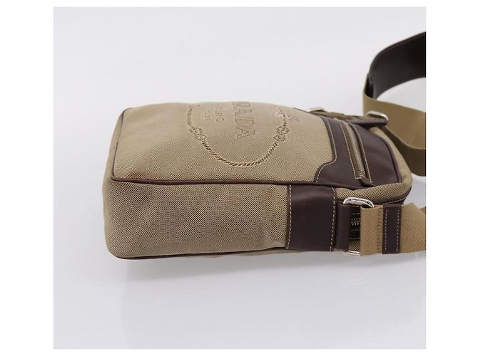 PRADA Shoulder Bag Canvas Brown Silver Auth mr2938 Silvery - view 4